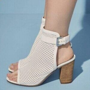 Sam Edelman Emmie Perforated Open Toe Block-Heel Slingback Ankle Bootie Sandals